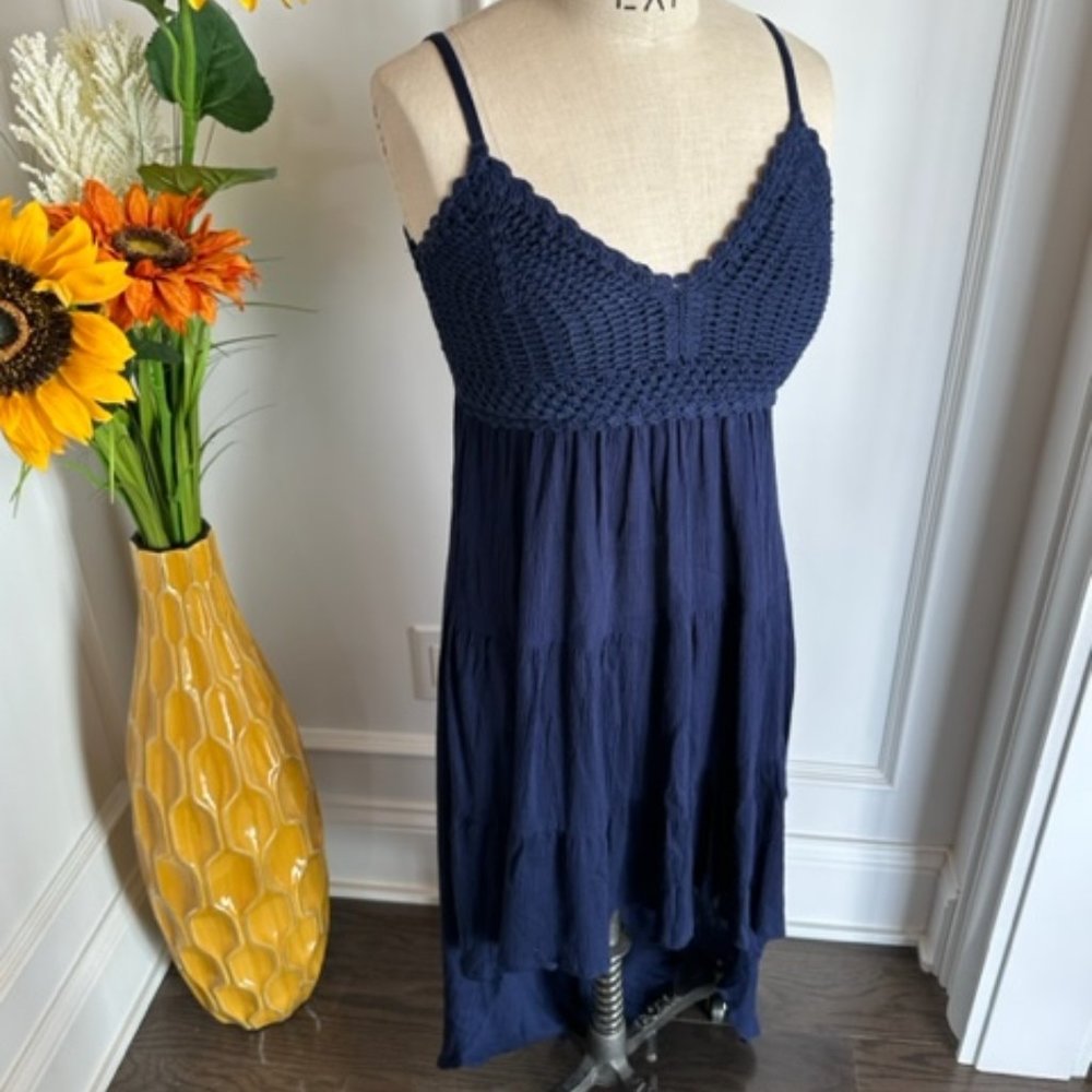 Elegant Navy High Low Dress